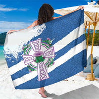 Scotland Celtic Cross Sarong Thistle Flowers - Wonder Print Shop