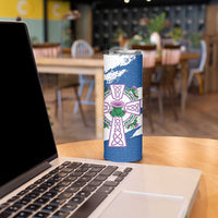 Scotland Celtic Cross Skinny Tumbler Thistle Flowers - Wonder Print Shop