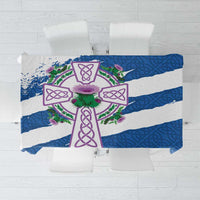Scotland Celtic Cross Tablecloth Thistle Flowers - Wonder Print Shop