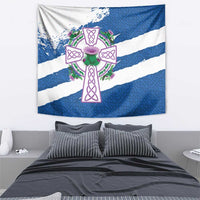 Scotland Celtic Cross Tapestry Thistle Flowers - Wonder Print Shop