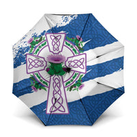 Scotland Celtic Cross Umbrella Thistle Flowers - Wonder Print Shop