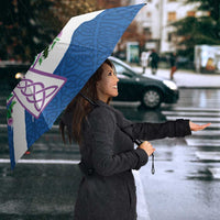 Scotland Celtic Cross Umbrella Thistle Flowers - Wonder Print Shop