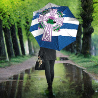 Scotland Celtic Cross Umbrella Thistle Flowers - Wonder Print Shop
