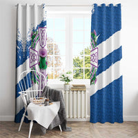 Scotland Celtic Cross Window Curtain Thistle Flowers - Wonder Print Shop