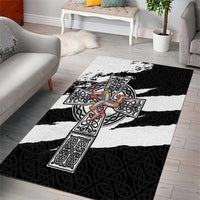 Isle of Man Celtic Cross Area Rug Triskelion Emblem - Wonder Print Shop