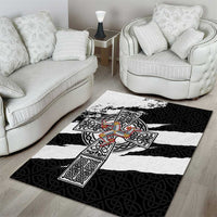 Isle of Man Celtic Cross Area Rug Triskelion Emblem - Wonder Print Shop