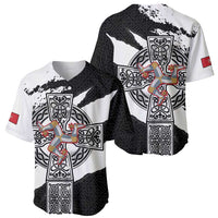 Isle of Man Celtic Cross Baseball Jersey Triskelion Emblem - Wonder Print Shop