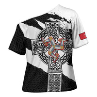 Isle of Man Celtic Cross Cross Shoulder Shirt Triskelion Emblem - Wonder Print Shop