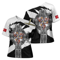 Isle of Man Celtic Cross Cross Shoulder Shirt Triskelion Emblem - Wonder Print Shop