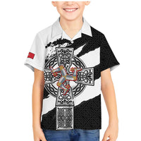 Isle of Man Celtic Cross Family Matching Mermaid Dress and Hawaiian Shirt Triskelion Emblem - Wonder Print Shop