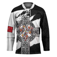 Isle of Man Celtic Cross Hockey Jersey Triskelion Emblem - Wonder Print Shop