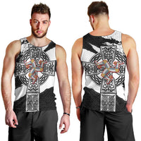 Isle of Man Celtic Cross Men Tank Top Triskelion Emblem - Wonder Print Shop