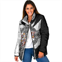Isle of Man Celtic Cross Padded Jacket Triskelion Emblem - Wonder Print Shop