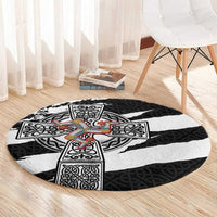 Isle of Man Celtic Cross Round Carpet Triskelion Emblem - Wonder Print Shop