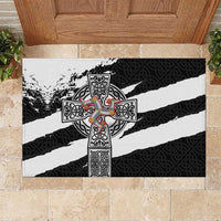 Isle of Man Celtic Cross Rubber Doormat Triskelion Emblem - Wonder Print Shop