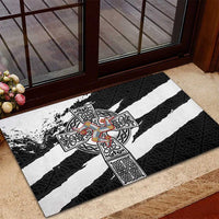 Isle of Man Celtic Cross Rubber Doormat Triskelion Emblem - Wonder Print Shop