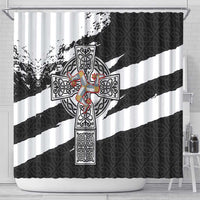 Isle of Man Celtic Cross Shower Curtain Triskelion Emblem - Wonder Print Shop