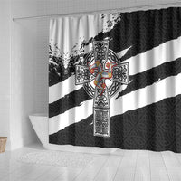 Isle of Man Celtic Cross Shower Curtain Triskelion Emblem - Wonder Print Shop
