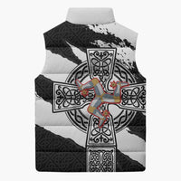 Isle of Man Celtic Cross Sleeveless Puffer Jacket Triskelion Emblem - Wonder Print Shop