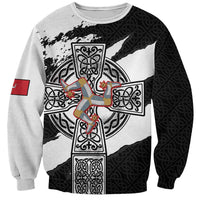 Isle of Man Celtic Cross Sweatshirt Triskelion Emblem - Wonder Print Shop