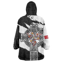 Isle of Man Celtic Cross Wearable Blanket Hoodie Triskelion Emblem - Wonder Print Shop