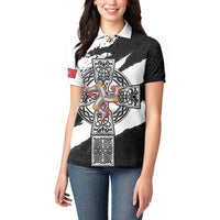 Isle of Man Celtic Cross Women Polo Shirt Triskelion Emblem - Wonder Print Shop
