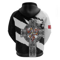 Isle of Man Celtic Cross Zip Hoodie Triskelion Emblem - Wonder Print Shop