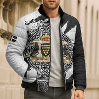 Cornwall Celtic Cross Bomber Puffer Jacket Coat Of Arms - Wonder Print Shop