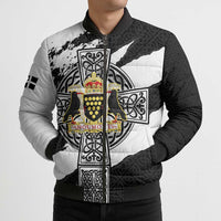 Cornwall Celtic Cross Bomber Puffer Jacket Coat Of Arms - Wonder Print Shop