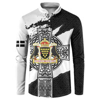 Cornwall Celtic Cross Button Sweatshirt Coat Of Arms - Wonder Print Shop