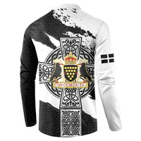 Cornwall Celtic Cross Button Sweatshirt Coat Of Arms - Wonder Print Shop
