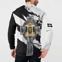 Cornwall Celtic Cross Button Sweatshirt Coat Of Arms - Wonder Print Shop