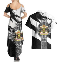Cornwall Celtic Cross Couples Matching Summer Maxi Dress and Hawaiian Shirt Coat Of Arms - Wonder Print Shop