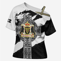 Cornwall Celtic Cross Cross Shoulder Shirt Coat Of Arms - Wonder Print Shop