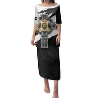 Cornwall Celtic Cross Family Matching Puletasi and Hawaiian Shirt Coat Of Arms - Wonder Print Shop