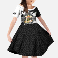 Cornwall Celtic Cross Family Matching Summer Maxi Dress and Hawaiian Shirt Coat Of Arms - Wonder Print Shop