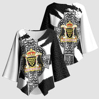 Cornwall Celtic Cross Kimono Sleeve Blouse Coat Of Arms - Wonder Print Shop