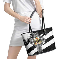 Cornwall Celtic Cross Leather Tote Bag Coat Of Arms - Wonder Print Shop