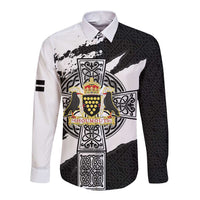 Cornwall Celtic Cross Long Sleeve Button Shirt Coat Of Arms - Wonder Print Shop
