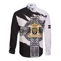 Cornwall Celtic Cross Long Sleeve Button Shirt Coat Of Arms - Wonder Print Shop