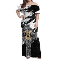 Cornwall Celtic Cross Off Shoulder Maxi Dress Coat Of Arms - Wonder Print Shop