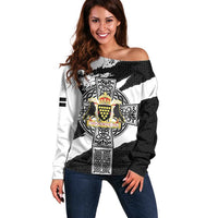 Cornwall Celtic Cross Off Shoulder Sweater Coat Of Arms - Wonder Print Shop