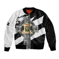 Cornwall Celtic Cross Sleeve Zip Bomber Jacket Coat Of Arms - Wonder Print Shop