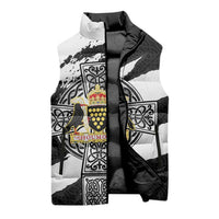 Cornwall Celtic Cross Sleeveless Puffer Jacket Coat Of Arms - Wonder Print Shop