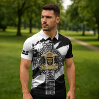 Cornwall Celtic Cross Zipper Polo Shirt Coat Of Arms - Wonder Print Shop