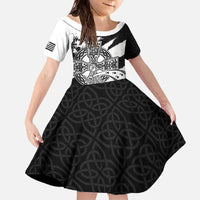 Brittany Celtic Cross Family Matching Off The Shoulder Long Sleeve Dress and Hawaiian Shirt Celtic Pattern - Wonder Print Shop
