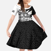 Brittany Celtic Cross Family Matching Off Shoulder Maxi Dress and Hawaiian Shirt Celtic Pattern - Wonder Print Shop