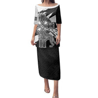 Brittany Celtic Cross Family Matching Puletasi and Hawaiian Shirt Celtic Pattern - Wonder Print Shop