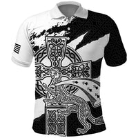 Brittany Celtic Cross Polo Shirt Celtic Pattern - Wonder Print Shop