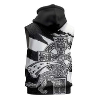 Brittany Celtic Cross Sleeveless Zip Hoodie Celtic Pattern - Wonder Print Shop